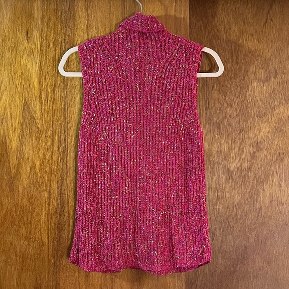 SIGRID OLSEN Pink Sleeveless Turtleneck Sz M - Picture 2 of 4
